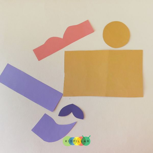 Cut template of mermaid toilet roll craft