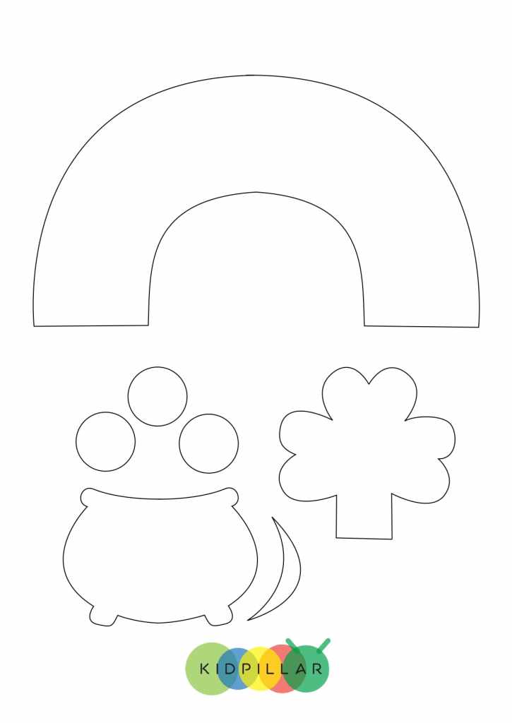 rainbow pot of gold craft template